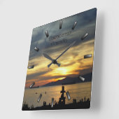 バンクーバークロックバンクパーソナライズされたーバーウォールクロック スクエア壁時計 (傾斜)