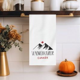 バンクーバークールカナダマウンテンズメープルリーフ キッチンタオル