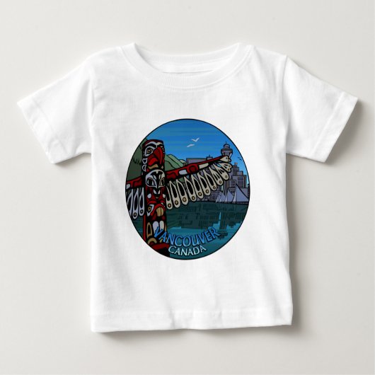 バンクーバーサミナル長袖シャツカナダベビー ベビーTシャツ (正面)