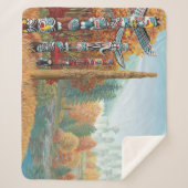 バンクーバーシェルパブランツトーテムアートブランケット シェルパブランケット (正面)