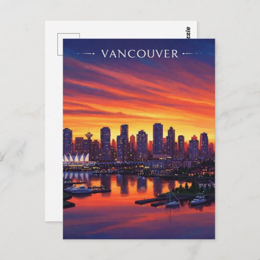 バンクーバースカイラインカナダサンセットトラベル ポストカード (正面/裏面)