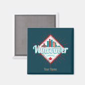 バンクーバースカイラインブリティッシュコロンビアレトロカナダ マグネット (正面/裏面)