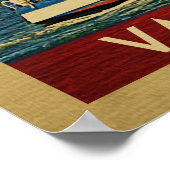 バンクーバーセイボートヴィンテージ旅行B.C.カナダ ポスター (角)