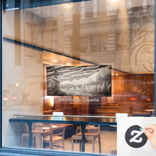 バンクーバーデカールバンクーバースーベニアウィンドウクリング ウィンドウサイン (カフェ窓)