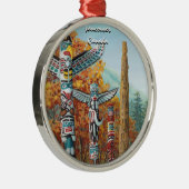 バンクーバートーテムポールのオーナメントの天然芸術の記念品 メタルオーナメント (右)