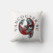 バンクーバーハイダオルカトーテムタトゥーキラークジラ クッション (正面)
