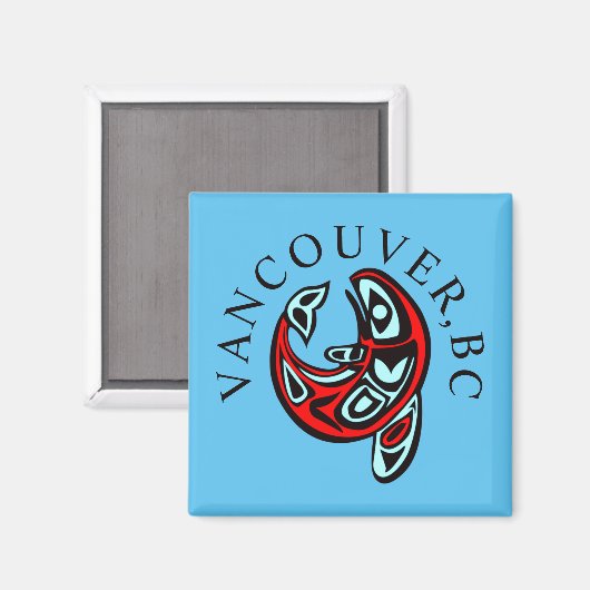 バンクーバーハイダオルカトーテムタトゥーキラークジラ マグネット (正面/裏面)