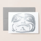 バンクーバーパーソナライズされたアートカードトーテムポールカード 箔カード (封筒付き正面)