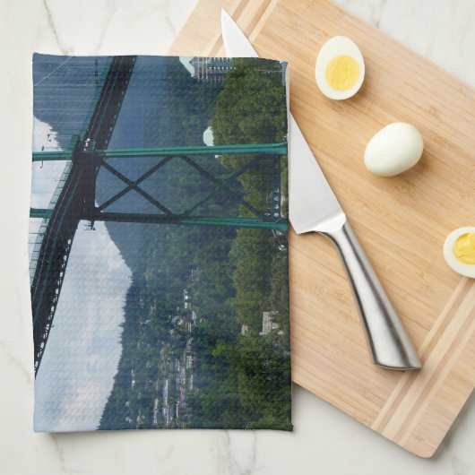 バンクーバーパーソナライズされたタオルお土産ティータオル キッチンタオル (四つ折り)