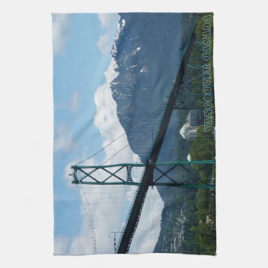 バンクーバーパーソナライズされたタオルお土産ティータオル キッチンタオル (縦)