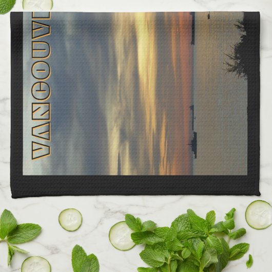 バンクーバーパーソナライズされたタオルバンクーバー茶タオル キッチンタオル (折り畳み)