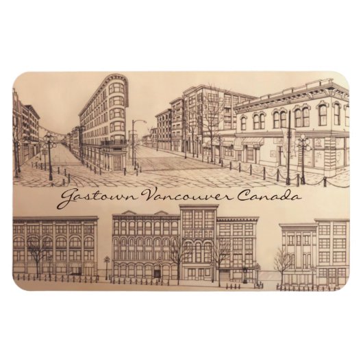 バンクーバーパーソナライズされた土産マグネットガスタウン マグネット (横)