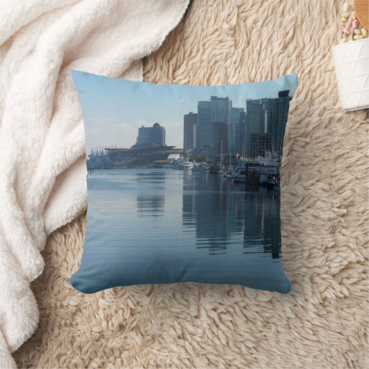 バンクーバーピローパーソナライズされたバンクーバーハーバー クッション (ブランケット)