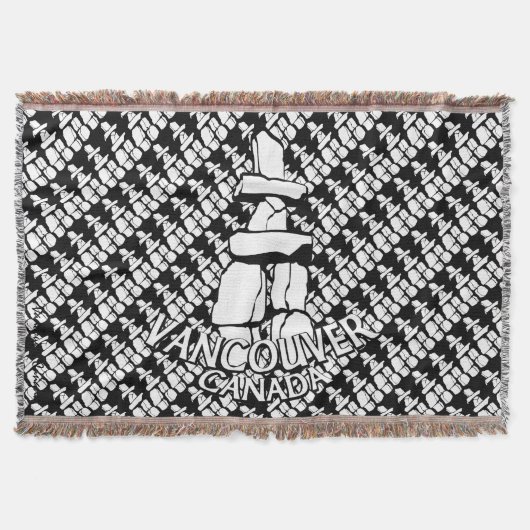 バンクーバーブランケットバンクーバーイヌクシュクジュニアギフト スローブランケット (正面)