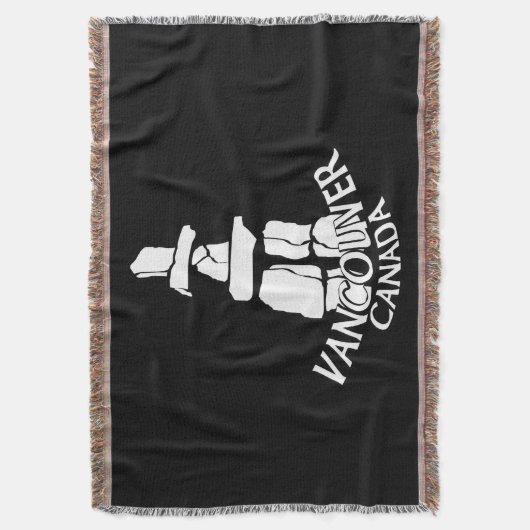 バンクーバーブランケットバンクーバーイヌクシュクジュニアギフト スローブランケット (正面縦)