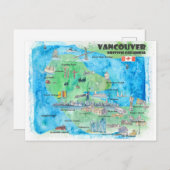 バンクーバーブリティッシュコロンビアカナダ旅行 シーズンポストカード (正面/裏面)