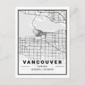 バンクーバーブリティッシュコロンビア州カナダ旅行都市の地図 ポストカード (正面)