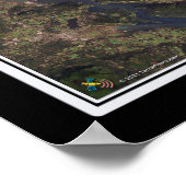 バンクーバーブリティッシュコロンビア衛星ポスターマップ ポスター (角)