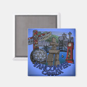 バンクーバーマグネットBC土産ランドマークアートギフト マグネット (正面/裏面)