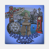 バンクーバーマグネットBC土産ランドマークアートギフト マグネット (正面)