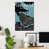 バンクーバーマップ ポスター (ホームオフィス)