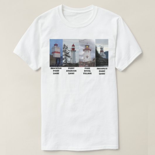 バンクーバーメトロエリアTシャツのライトハウス Tシャツ (デザイン正面)