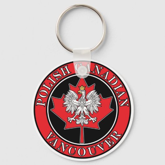 バンクーバーラウンドポーランドカナディアンリーフ キーホルダー (正面)