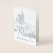バンクーバー冬のグリーティングカードカスタムシルバー 箔カード (正面)