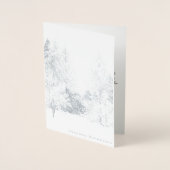 バンクーバー冬のグリーティングカードカスタムシルバー 箔カード (正面)