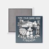 バンクーバー冷蔵庫用マグネットパーソナライズされた土産 マグネット (正面/裏面)