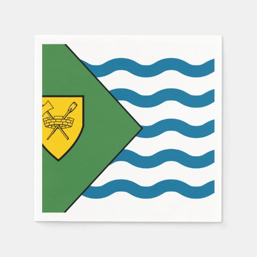 バンクーバー国旗、ブリティッシュコロンビア スタンダードカクテルナプキン (正面)