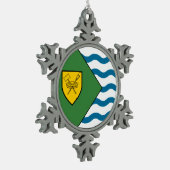 バンクーバー国旗、ブリティッシュコロンビア スノーフレークピューターオーナメント (左)