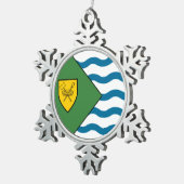 バンクーバー国旗、ブリティッシュコロンビア スノーフレークピューターオーナメント (右)