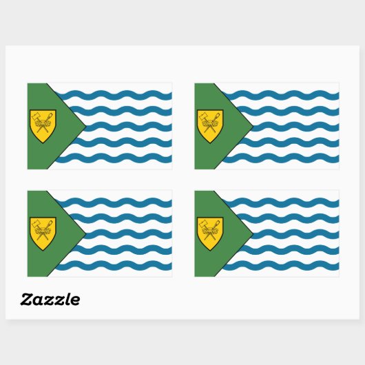 バンクーバー国旗、ブリティッシュコロンビア 長方形シール (シート)