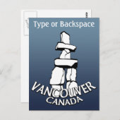 バンクーバー土産はがきカスタムイヌクシュクカード ポストカード (正面/裏面)