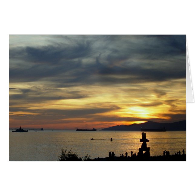 バンクーバー土産カードInukshukkランドスケープカード (正面横)