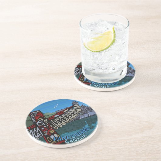 バンクーバー土産コースタートーテムポールランドマーク コースター (側面)