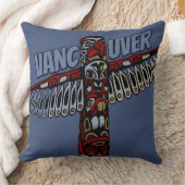 バンクーバー土産ピローバンクーバートーテムポールアート クッション (ブランケット)