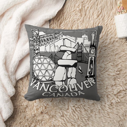 バンクーバー土産ピローバンクーバーランドマークギフト クッション (ブランケット)