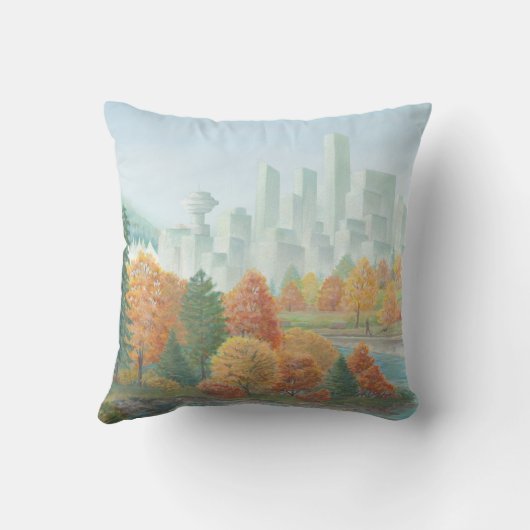 バンクーバー土産ピローバンクーバーランドマークギフト クッション (裏面)