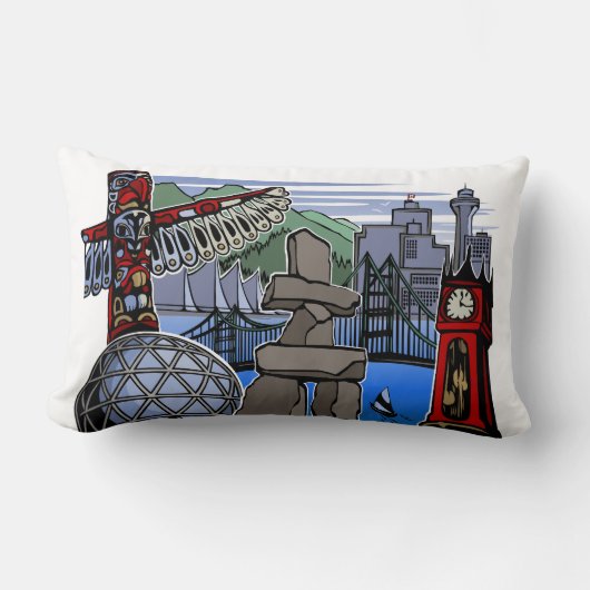 バンクーバー土産ピローバンクーバーランドマークギフト ランバークッション (正面)
