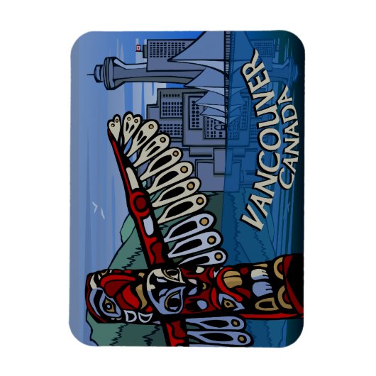 バンクーバー土産マグネットトーテムポールランドマークギフト マグネット (縦)