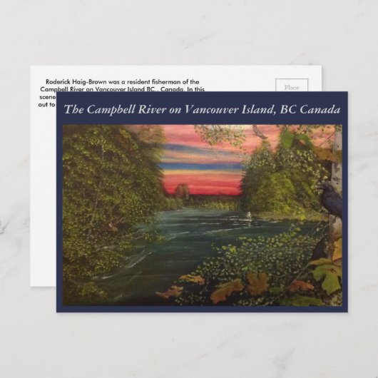 バンクーバー島のキャンベル川の探し出し ポストカード (正面/裏面)
