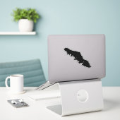 バンクーバー島の地図の輪郭 – シルエットBC シール (デスク上のノートパソコン)