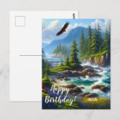 バンクーバー島の自然をテーマにしたカスタムハッピーバースデー ポストカード (正面/裏面)