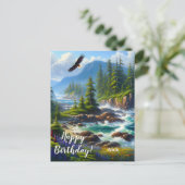 バンクーバー島の自然アート カスタム ハッピーバースデー ポストカード (スタンド正面)