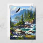 バンクーバー島の自然アート カスタム ハッピーバースデー ポストカード (正面/裏面)