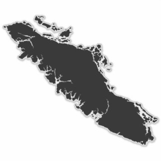 バンクーバー島の詳細な輪郭地図 シール