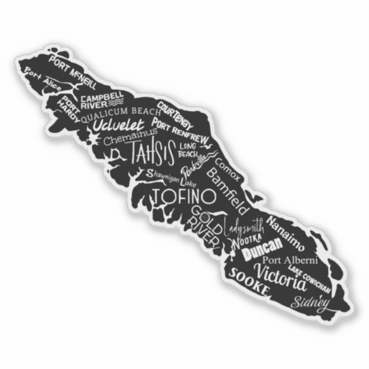 バンクーバー島プレースウエストコーストビニールステッカー シール (正面)