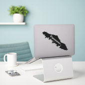 バンクーバー島地図の概要 – カスタマイズ文字 シール (デスク上のノートパソコン)